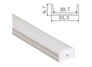 8435523807300 - Aluminiumprofil led 2 Meter Oberfläche 233 97 mm mit Deckel - Jandei