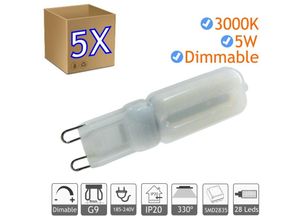 8435523808314 - Pack 5 led -Glühbirnen G9 Einstellbar 5W weiß 3000ºK Calid Lamps Flexes Schparitas Caravan Lighting - Jandei