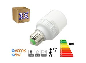 8435523822983 - 3 x led -Lampen 5W E27 Luz 6000k kalte weiße Sensor -led -Lampen mit Detektor - Jandei