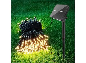 8435523828183 - Guirnalda led 20m 200 led mit Solarpanel 8 warme weiße Funktionen 3000K Dekorative led wiederaufladbare Batterie 1200 mA Garden Terraza - Jandei