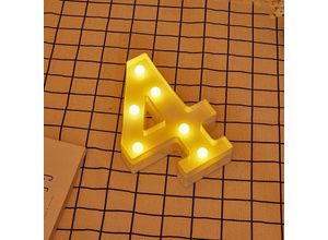 8435523841861 - Led -Buchstaben Nummer 4 beleuchtet warme weiße Lichthöhe 22 cm mit 2aa led -Texten - Jandei