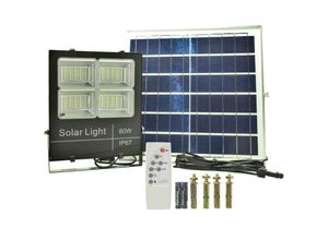 8435523841892 - Led Solar Projector 60W separate Panel Lithiumbatterie 600 Lumen 120 LEDs Solarbeleuchtung - Jandei