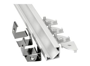 8435523842752 - Aluminiumprofil für Eck -led -Streifen 2 Meter Mit durchscheinender Abdeckung 182x182mm Leeres Finish - Jandei