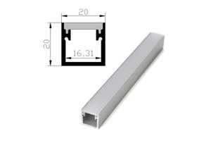 8435523844725 - Jandei - Aluminiumprofil für Boden 2 Meter mit Diffusor 20x20 mm