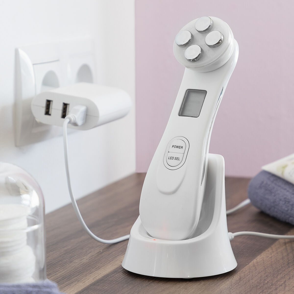 8435527821074 - Nicht Zutreffend - Gesichtsmassagegerät mit Radiofrequenz Phototherapie und Elektrostimulation Wace InnovaGoods
