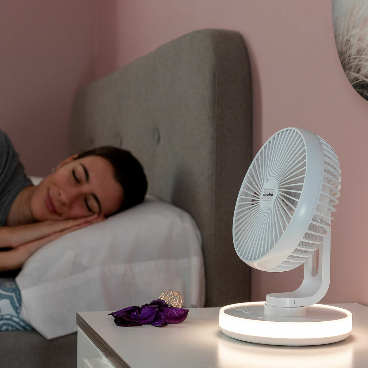 8435527826291 - Tischventilator mit Akku und LED FanLed Ø66 4000 mAh