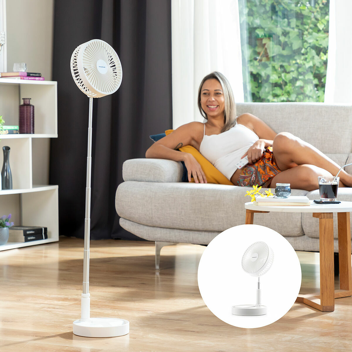 8435527826321 - Faltbarer wiederaufladbarer 3-in-1-Ventilator Fandle Ø77 7200 mAh