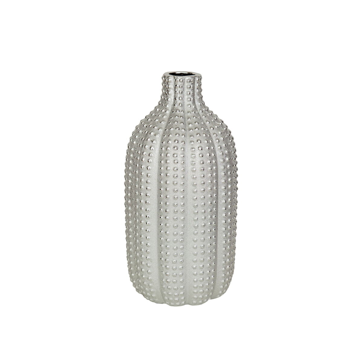 8435547187808 - Blumenvase Silberfarben Porzellan 16 x 32 x 16 cm