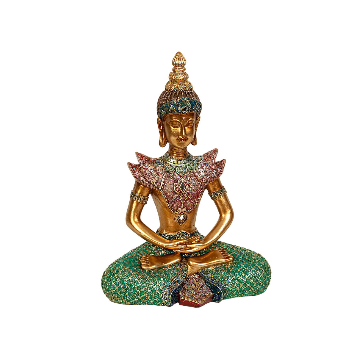 8435547191249 - Decorative Figure Golden Resin Buddha 21 x 29 x 11 cm