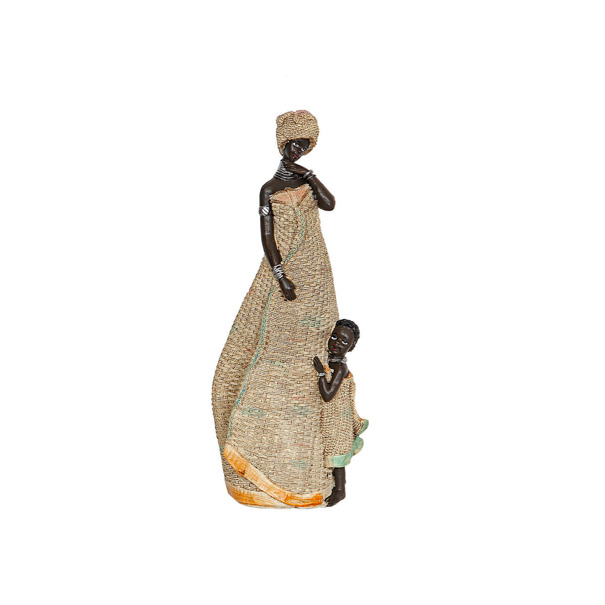 8435547194011 - Decorative Figure Multicolour Resin African Woman Girl 16 x 38 x 12 cm