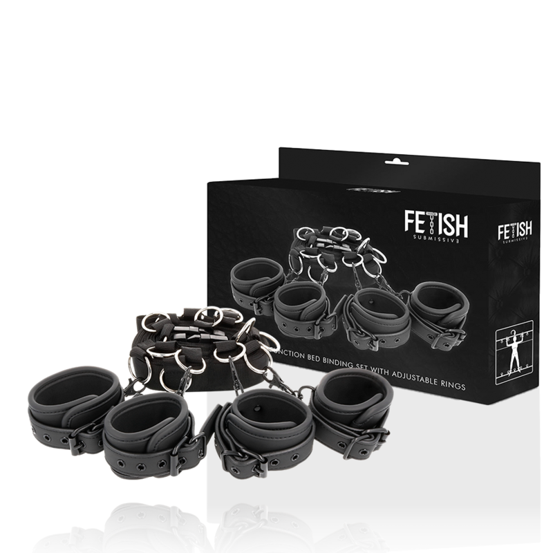 8435565902230 - FETISH SUBMISSIVE - LUXUS-BETTBAND-SET MIT NOPRENE-FUTTER