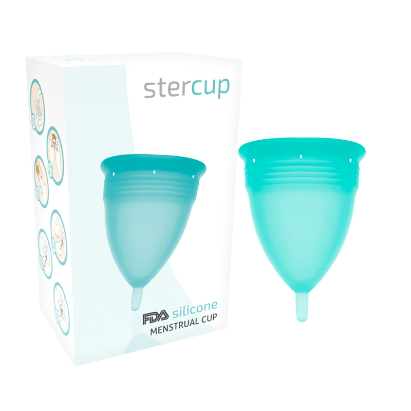 8435565908638 - - FDA SILIKON-MENSTRUALCUP AQUAMARIN - GRÖSSE S