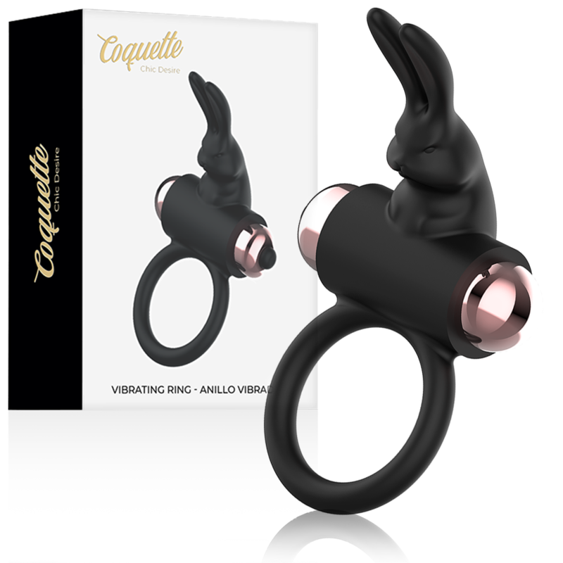 8435565912925 - COQUETTE CHIC DESIRE - COCKRING MIT VIBRATOR SCHWARZ  GOLD