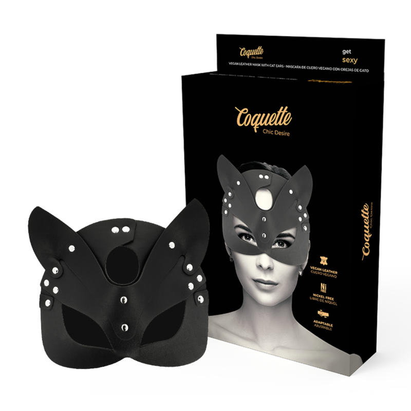 8435565922016 - COQUETTE CHIC DESIRE - VEGANE LEDERMASKE MIT KATZENOHREN