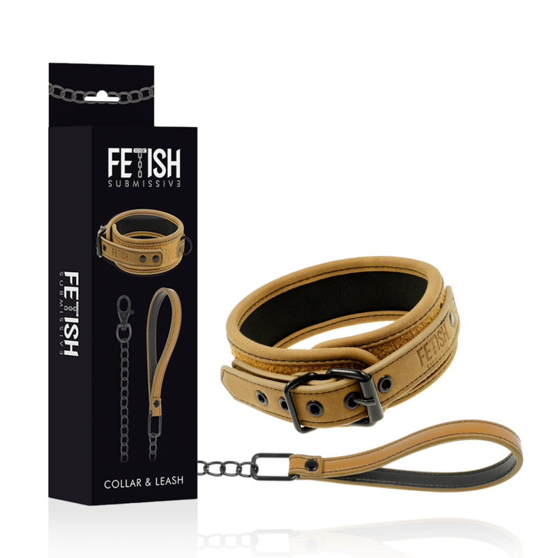 8435565924959 - FETISH SUBMISSIVE ORIGEN - NEOPRENGEFÜTTERTE HALSKETTE MIT KETTE