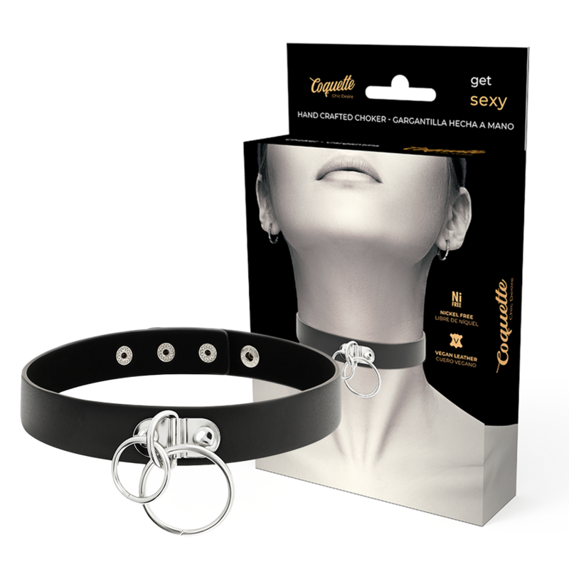 8435565929473 - COQUETTE CHIC DESIRE - DOPPELRING-HALSBAND AUS VEGANEM LEDER 8435565929473 - COQUETTE CHIC DESIRE - DOPPELRING-HALSBAND AUS VEGANEM LEDER