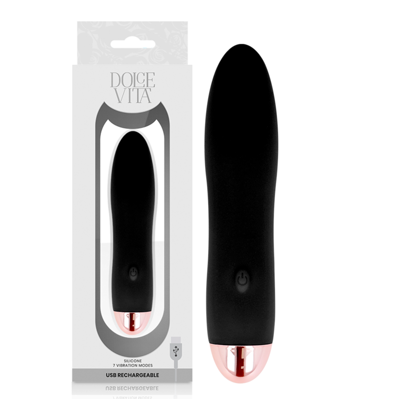 8435565929978 - DOLCE VITA - AUFLADBARER VIBRATOR VIER SCHWARZ 7 GESCHWINDIGKEITEN