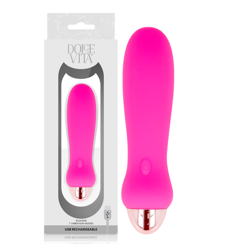 8435565930004 - DOLCE VITA - AUFLADBARER VIBRATOR FÜNF ROSA 7 GESCHWINDIGKEITEN