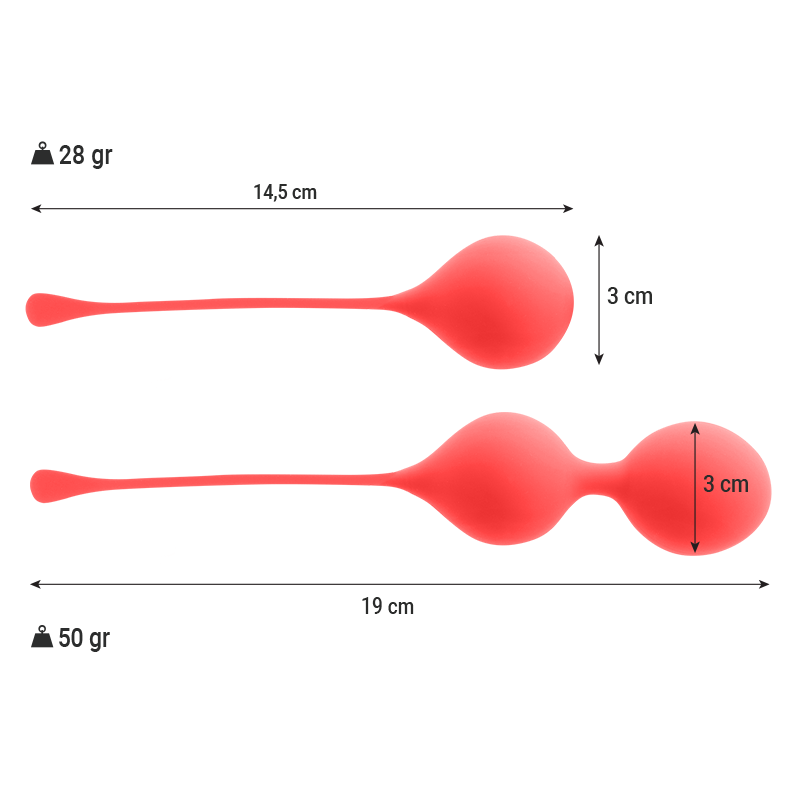 8435565939090 - INTENSE - KEGEL BALLS PACK KENDALL RED