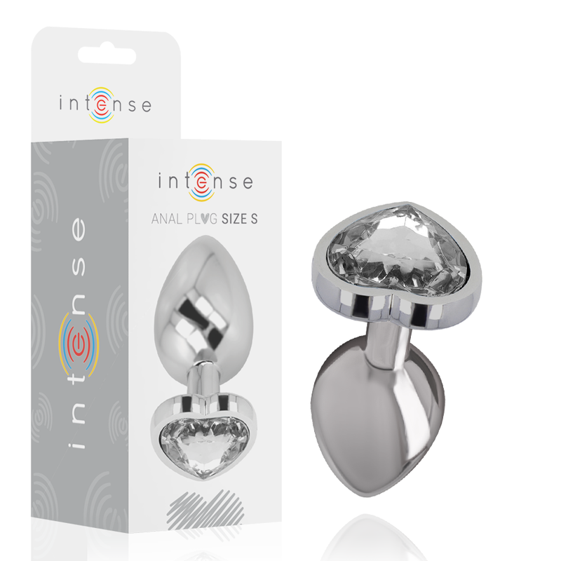 8435566041594 - INTENSE - WHITE HEART ALUMINIUM METALL ANAL PLUG GRÖSSE S