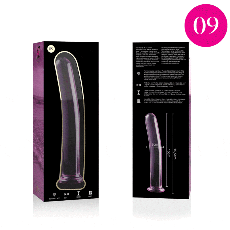 8435566041891 - - MODELL 9 DILDO BOROSILIKATGLAS KLAR 155 CM -O- 25 CM