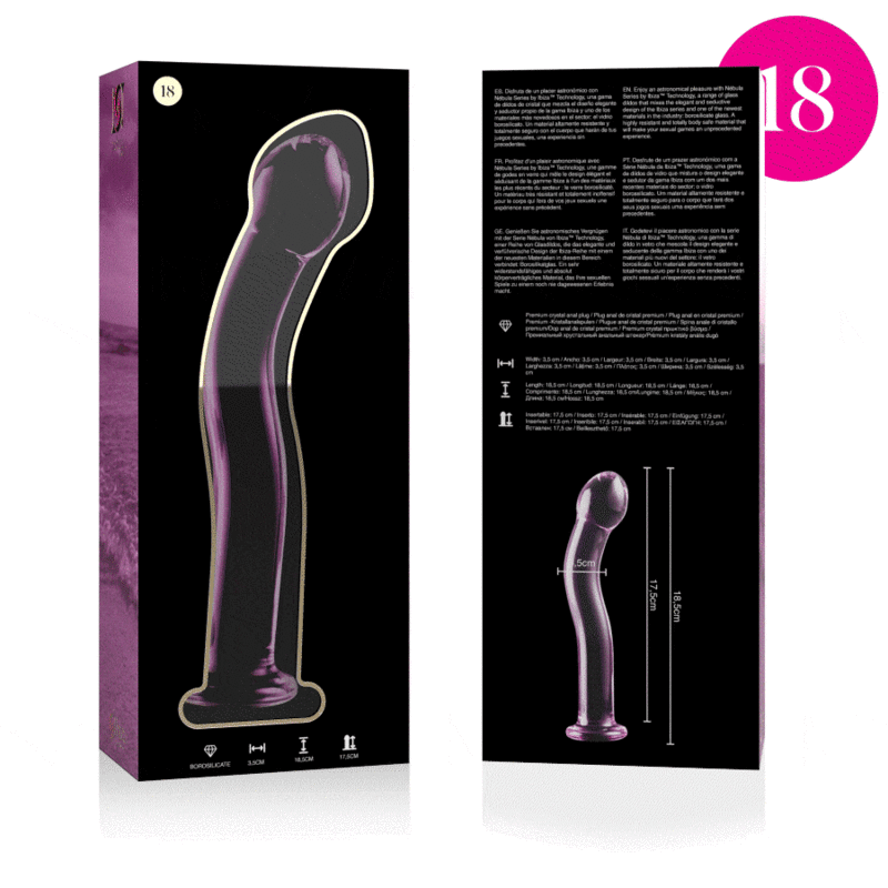 8435566042225 - - MODELL 18 DILDO BOROSILIKATGLAS KLAR 185 CM -O- 35 CM