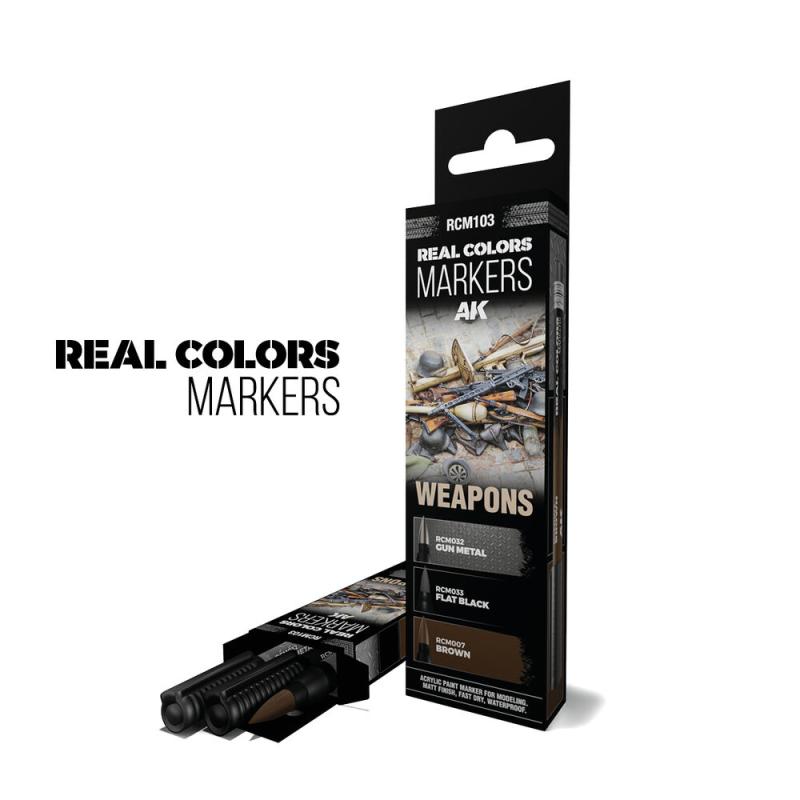 8435568339149 - WEAPONS - SET 3 REAL COLORS MARKERS