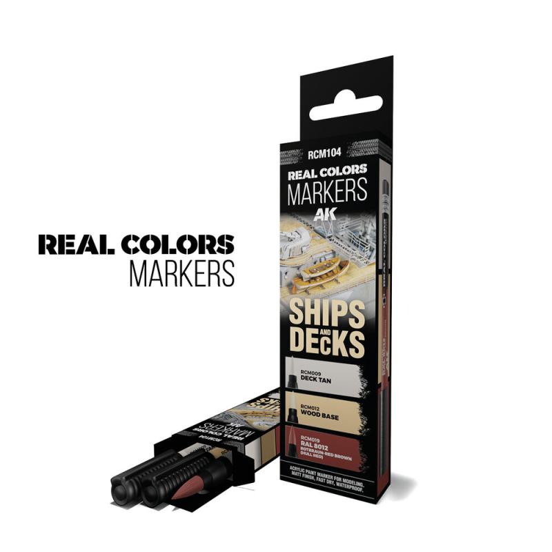 8435568339156 - SHIPS & DECKS - SET 3 REAL COLORS MARKERS