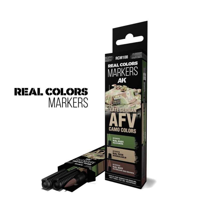 8435568339194 - LATE GERMAN AFV CAMO COLORS - SET 3 REAL COLORS MARKERS