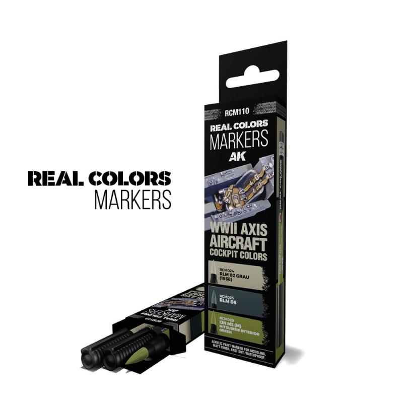 8435568339217 - WWII AXIS AIRCRAFT COCKPIT COLORS - SET 3 REAL COLORS MARKERS