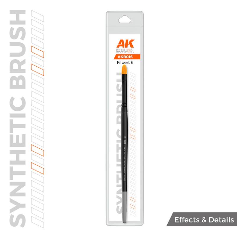 8435568345553 - AK SYNTHETIC BRUSH - FILBERT 6