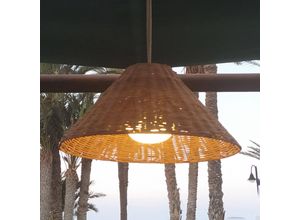 8435578501161 - Calobra 20 cm Hängeleuchte mit warmem LED-Licht und wiederaufladbarer Batterie Hergestellt in Spanien aus Naturfasern