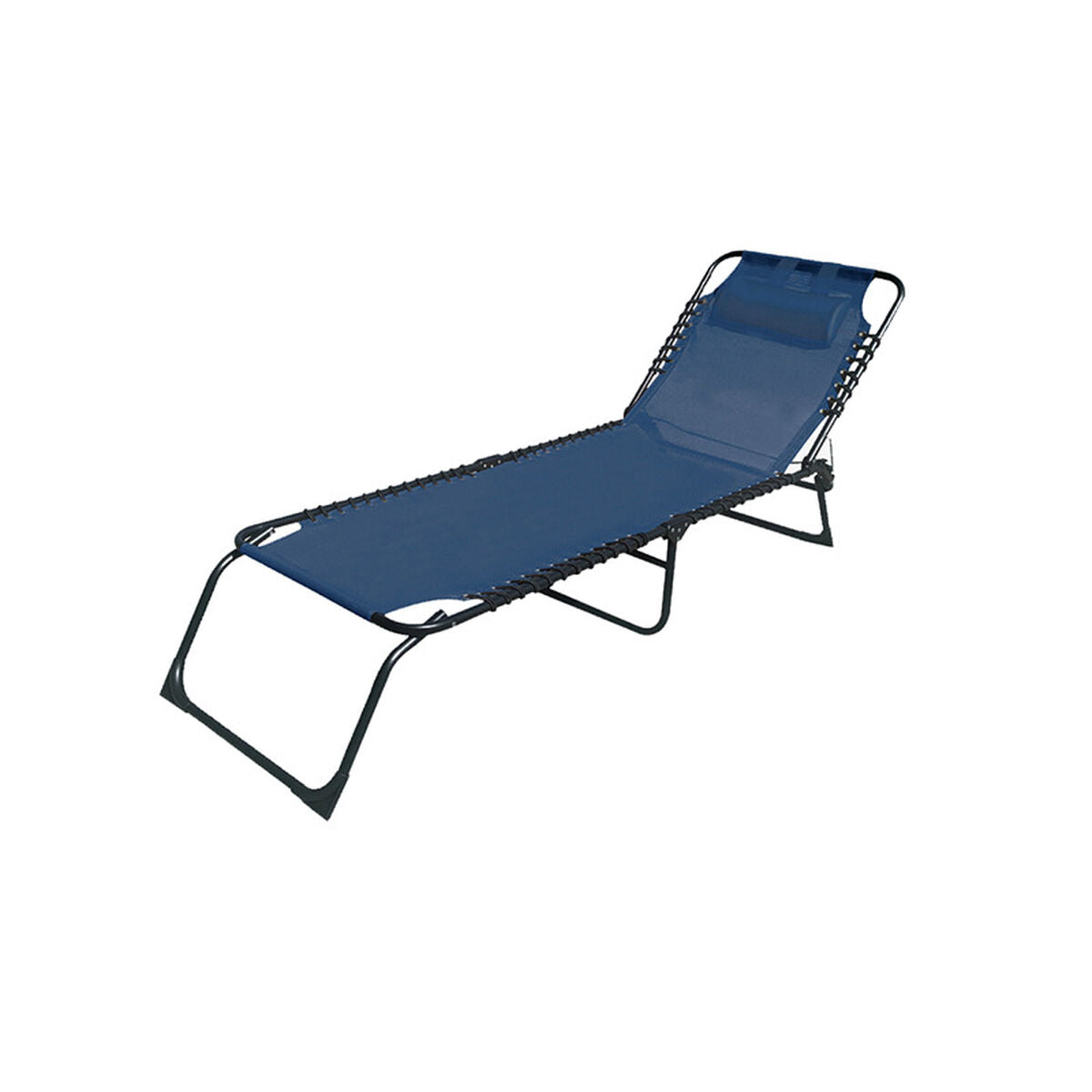 8435631900030 - Klappbarer Stahl Liegestuhl mit Kissen Garten und Pool 190X58X27 cm Blau 10003