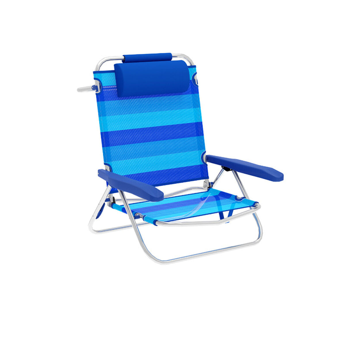 8435631902423 - Faltstuhl 5 Positionen Aluminium mit Kissen Blau Streifen Strand und Pool 61X68X82 cm 10242 8435631902423 - Faltstuhl 5 Positionen Aluminium mit Kissen Blau Streifen Strand und Pool 61X68X82 cm 10242