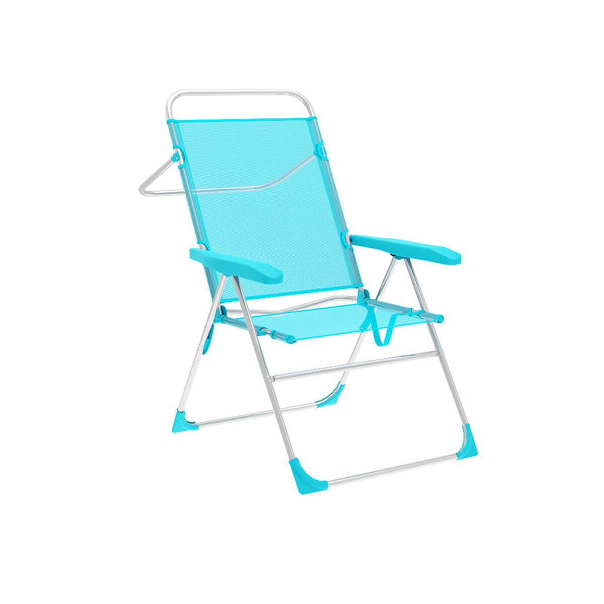 8435631903109 - Klappstuhl 5 Positionen Aluminium Aquamarin Strand und Pool 59X61X97 cm 10310
