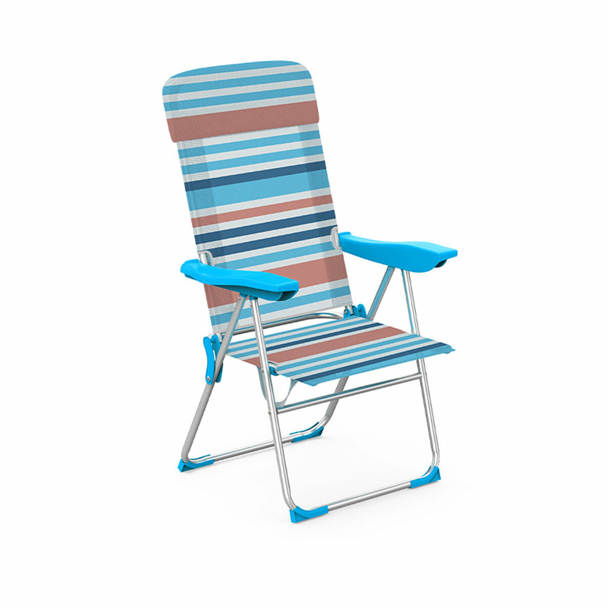 8435631904656 - Klappstuhl 5 Positionen Aluminium mit Kissen Orange Blau 69X58X110 cm 10465 8435631904656 - Klappstuhl 5 Positionen Aluminium mit Kissen Orange Blau 69X58X110 cm 10465