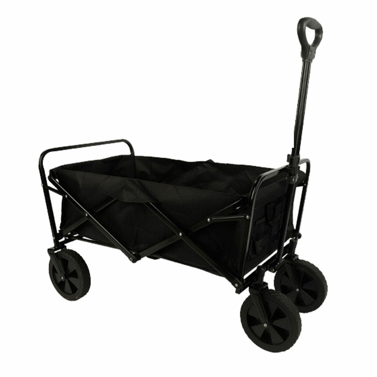 8435631904762 - Faltbarer Multiuswagen Stahl 150 KG Schwarz Garten Strand Camping 86X50X59 cm