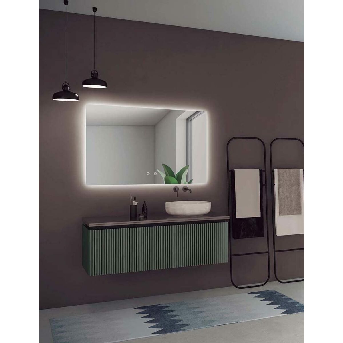 8435668014229 - Badezimmerspiegel mit LED-Licht ITAL007-90 90 x 80 cm 8435668014229 - Badezimmerspiegel mit LED-Licht ITAL007-90 90 x 80 cm