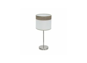 8435684303550 - Fabrilamp - Tischlampe Cloe 1xe14 Nickel Weiß-Holz Grau 42x18x18 cm