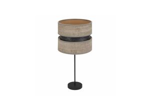 8435684304458 - Fabrilamp - Hohe Tischlampe Colet 1xe27 Schwarz Grau Holz 61x30x30 cm