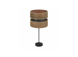 8435684304465 - Fabrilamp - Hohe Tischlampe Colet 1xe27 Schwarz Dunkles Holz 61x30x30 cm