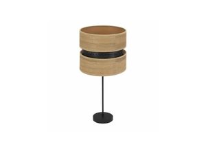 8435684304472 - Fabrilamp - Hohe Tischlampe Colet 1xe27 Schwarz Helles Holz 61x30x30 cm