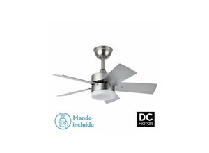 8435684304731 - Fabrilamp - DC-Deckenventilator Marta 36W Nickel 5 Flügel Buche Silber