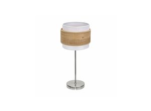 8435684308517 - Fabrilamp - Tischlampe Myriam 1xe14 Nickel Helles Holz 47x18x18 cm