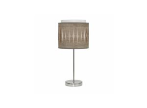 8435684309354 - Fabrilamp - Alexandra Tischlampe 1xe14 Nickel graues Holz 42x17x17 cm