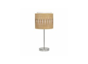 8435684309378 - Fabrilamp - Tischlampe Alexandra 1xe14 Nickel Helles Holz 42x17x17 cm