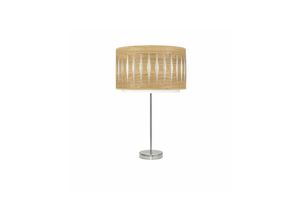 8435684309415 - Fabrilamp - Tischlampe hoch Alexandra 1xe27 Nickel helles Holz 61x30x30 cm