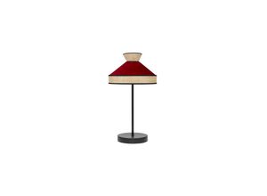 8435684313122 - Fabrilamp - Tischlampe Fabrizio 1xe14 Natur rot 45x20x20 cm