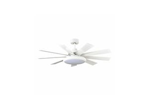 8435684314723 - Fabrilamp - dc Pireo Deckenventilator 36 w Weiß 9 Flügel Weiße Buche