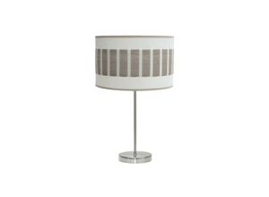 8435684320977 - Fabrilamp - Tischlampe Hoch Ivanna 1xe27 Nickel Weiß-Holz Grau 62x30x30 cm